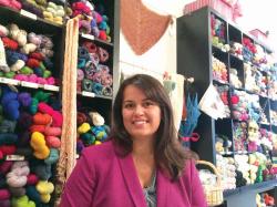 Annissa-Essaibi George: at Stitch House, her business in Dorchester. Jennifer Smith photo